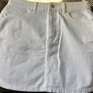 Forever 21 Jean Skirt White